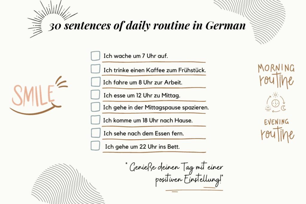 essay on daily routine in german